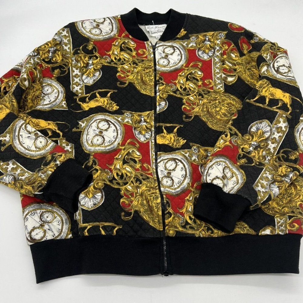 Ruth Norman VTG Neiman Marcus Full Zip Jacket Shoulder Pads Size Large new york